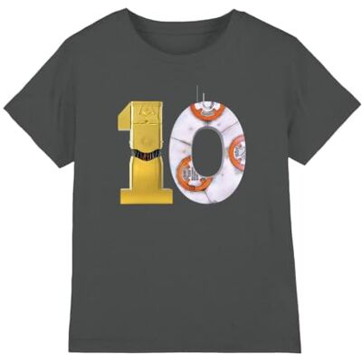 Star Wars C3PO BB8 10 T-shirt unisexe pour enfant, anthracite, 12-13 ans, charbon, 12-13 ans Star Wars C3PO BB8 10 T-shirt unisexe pour enfant, anthracite, 12-13 ans, charbon, 12-13 ans