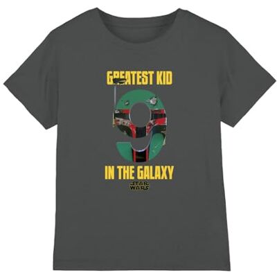 Star Wars Greatest Kid Boba Fett T-shirt unisexe pour enfant, anthracite, 9-10 ans, charbon, 9-10 ans Star Wars Greatest Kid Boba Fett T-shirt unisexe pour enfant, anthracite, 9-10 ans, charbon, 9-10 ans