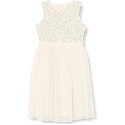 Maya Deluxe Robe Midi pour Filles avec Paillettes et Nœud Ceinture Robe Fille (lot de 1) Maya Deluxe Robe Midi pour Filles avec Paillettes et Nœud Ceinture Robe Fille (lot de 1)