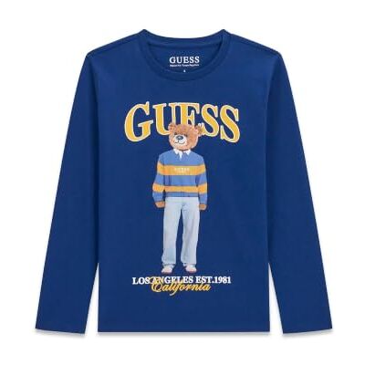 GUESS Ls T-shirt LS pour garçon, Blue Lily, 7 ans GUESS Ls T-shirt LS pour garçon, Blue Lily, 7 ans