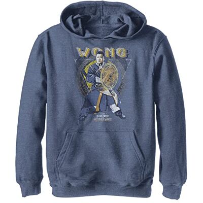 Marvel Sweat-shirt à capuche Wong Sorcerer pour enfant, bleu marine chiné, taille S, Navy Heather, S Marvel Sweat-shirt à capuche Wong Sorcerer pour enfant, bleu marine chiné, taille S, Navy Heather, S