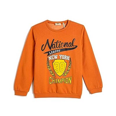 Koton Sweat-shirt à col rond brossé imprimé Varsity pour garçons Koton Sweat-shirt à col rond brossé imprimé Varsity pour garçons