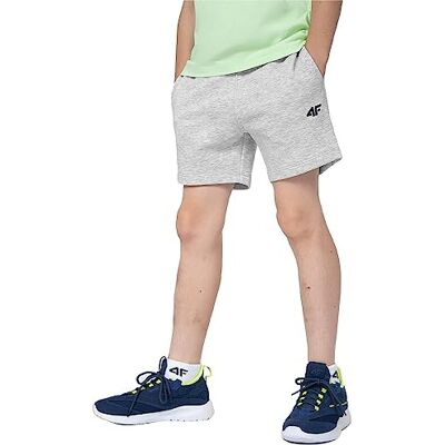 4F JUNIOR Shorts CAS pour enfants, Mélange gris clair, 128 4F JUNIOR Shorts CAS pour enfants, Mélange gris clair, 128