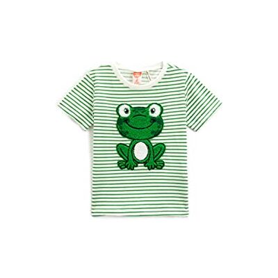 Koton Babyboy T-shirt rayé grenouille à manches courtes et col rond, Camel (120), 9-12 Monate Koton Babyboy T-shirt rayé grenouille à manches courtes et col rond, Camel (120), 9-12 Monate