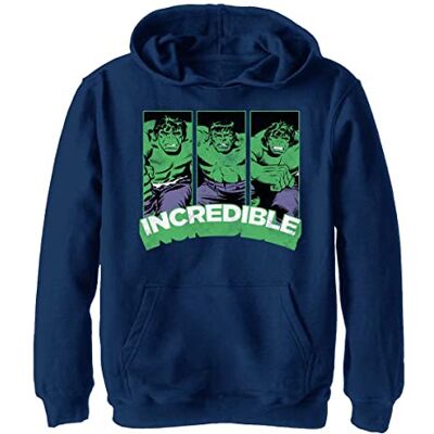 Marvel Sweat à capuche unisexe pour enfant, Navy Heather, L Marvel Sweat à capuche unisexe pour enfant, Navy Heather, L