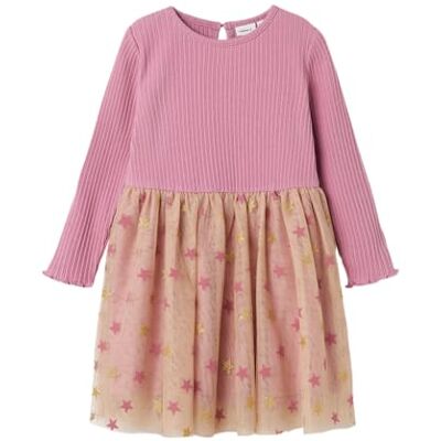 NAME IT Robe Nmfraven Ls pour fille, Rose, 92 NAME IT Robe Nmfraven Ls pour fille, Rose, 92