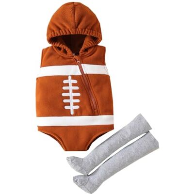 Mingchengheng Sweatshirt – Barboteuse à capuche – Tenue leggings – Body à capuche sans manches avec fermeture éclair et chaussettes chaudes pour Mingchengheng Sweatshirt – Barboteuse à capuche – Tenue leggings – Body à capuche sans manches avec fermeture éclair et chaussettes chaudes pour