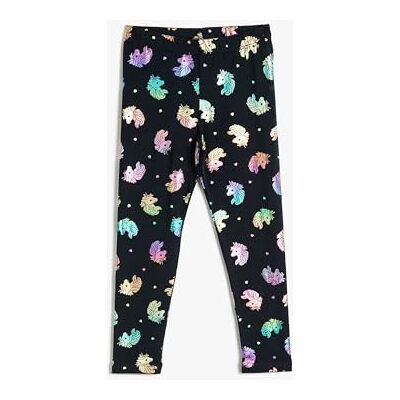 Koton Leggings Unicorn Printed Drawstring Brushed Interior Leggings Girls's Koton Leggings Unicorn Printed Drawstring Brushed Interior Leggings Girls's