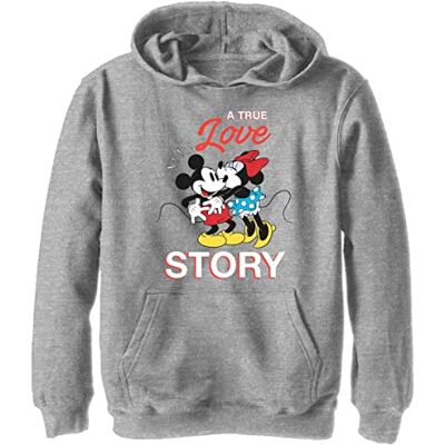 Disney Mickey & Minnie Mouse Valentine Love Boys Sweat à capuche, Gris chiné Athletic, S Disney Mickey & Minnie Mouse Valentine Love Boys Sweat à capuche, Gris chiné Athletic, S