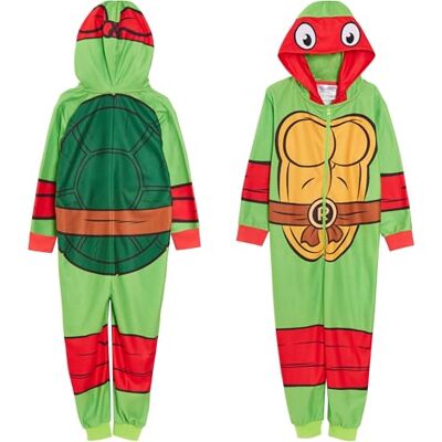 Mutant Pyjama Tortues Ninja pour Enfants et Adolescents, Combinaison pour garçons, déguisement Raphael, Tout-en-Un, Polaire, imprimé dans Le Dos, Rouge Ninja, Vert, 9-10 ans Mutant Pyjama Tortues Ninja pour Enfants et Adolescents, Combinaison pour garçons, déguisement Raphael, Tout-en-Un, Polaire, imprimé dans Le Dos, Rouge Ninja, Vert, 9-10 ans