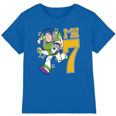 Disney Toy Story Birthday Buzz I'm 7 T-shirt unisexe pour enfant, bleu roi, 5-6 ans, bleu marine, 5-6 ans Disney Toy Story Birthday Buzz I'm 7 T-shirt unisexe pour enfant, bleu roi, 5-6 ans, bleu marine, 5-6 ans