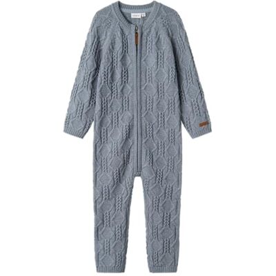 NAME IT Grenouillère Nmmwrilla Wool Ls Knit Suit pour garçon, gris, 98 NAME IT Grenouillère Nmmwrilla Wool Ls Knit Suit pour garçon, gris, 98