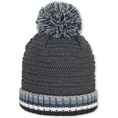 Sterntaler Bommelstrickmütze Umschlag, Chapeau unisexe pour enfants, Anthrazit Melange, Mélange anthracite Sterntaler Bommelstrickmütze Umschlag, Chapeau unisexe pour enfants, Anthrazit Melange, Mélange anthracite
