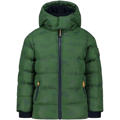 SALT AND PEPPER Veste d'hiver pour garçon avec imprimé dinosaure réfléchissant, vert sapin, taille unique SALT AND PEPPER Veste d'hiver pour garçon avec imprimé dinosaure réfléchissant, vert sapin, taille unique