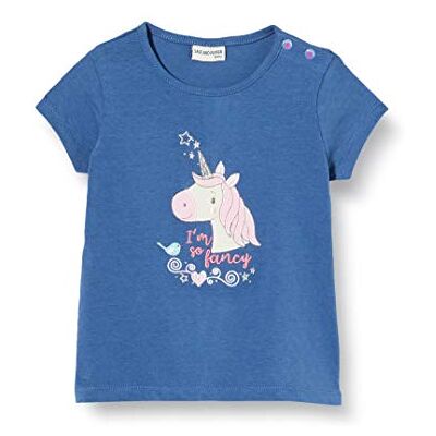 SALT AND PEPPER Salt & Pepper Mit Einhorn Stickerei Und Glitzersteinen T-Shirt Bébé Fille, Bleu (Ink Blue 472), 68 SALT AND PEPPER Salt & Pepper Mit Einhorn Stickerei Und Glitzersteinen T-Shirt Bébé Fille, Bleu (Ink Blue 472), 68