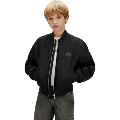 Calvin Blouson bomber matelassé IB0IB02627 pour garçon, noir, 8 ans, Noir (Ck Black), 8 ans Calvin Blouson bomber matelassé IB0IB02627 pour garçon, noir, 8 ans, Noir (Ck Black), 8 ans