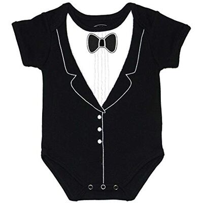 Frenchie Mini Couture Grenouillère de smoking 1 pièce Noir 0-3 mois Frenchie Mini Couture Grenouillère de smoking 1 pièce Noir 0-3 mois