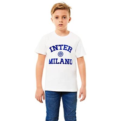 Inter FC nazionale Milano S.p.A. T-Shirt pour Filles et Filles, Bianco, 8 Ans Inter FC nazionale Milano S.p.A. T-Shirt pour Filles et Filles, Bianco, 8 Ans