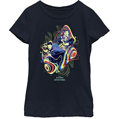 Marvel Little Big Dr Multiverse of Madness Strange Groove Girls T-shirt à manches courtes, bleu marine, taille L, bleu marine, L Marvel Little Big Dr Multiverse of Madness Strange Groove Girls T-shirt à manches courtes, bleu marine, taille L, bleu marine, L