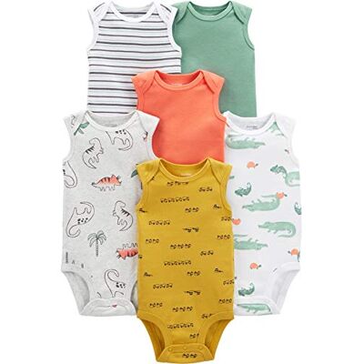 Simple Joys by Carter's Short Sleeve Bodysuit Body (pack de 6) Unisexe-Enfants et Garçons, Alligateurs/Camion/Dinosaures/Rayures, 0-3 mesi Simple Joys by Carter's Short Sleeve Bodysuit Body (pack de 6) Unisexe-Enfants et Garçons, Alligateurs/Camion/Dinosaures/Rayures, 0-3 mesi