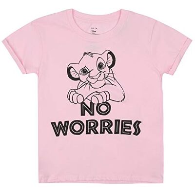 Disney T-shirt pour fille Le Roi Lion No Worries, rose clair, 9-10 ans Disney T-shirt pour fille Le Roi Lion No Worries, rose clair, 9-10 ans
