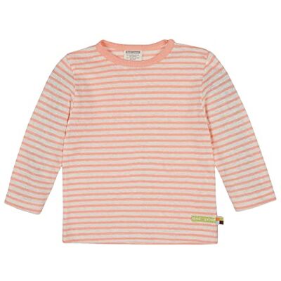 loud + proud T-shirt unisexe pour enfant avec rayures et lin certifié GOTS, pêche, 74-80 loud + proud T-shirt unisexe pour enfant avec rayures et lin certifié GOTS, pêche, 74-80
