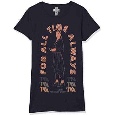Marvel Little Big Loki Space Lizards T-shirt à manches courtes pour filles, bleu marine, taille L, bleu marine, L Marvel Little Big Loki Space Lizards T-shirt à manches courtes pour filles, bleu marine, taille L, bleu marine, L