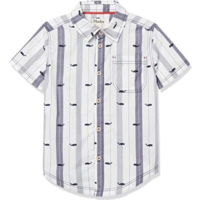 Hatley Short Sleeve Button Down Shirt Fille, Baleine Nautique, 6 Ans Hatley Short Sleeve Button Down Shirt Fille, Baleine Nautique, 6 Ans