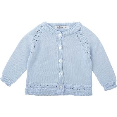 BABIDU Veste tricotée unisexe pour bébé, bleu, 3 mois BABIDU Veste tricotée unisexe pour bébé, bleu, 3 mois