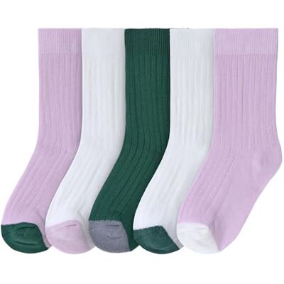 Lässig Chaussettes enfants, lot de 5, côtelées, colorées et stylées/Ribbed Socks Little Gang, violet/blanc/vert, taille 27-30 Lässig Chaussettes enfants, lot de 5, côtelées, colorées et stylées/Ribbed Socks Little Gang, violet/blanc/vert, taille 27-30
