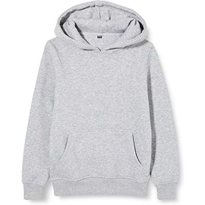 Build Your Brand Sweat à capuche basique unisexe pour enfant, Couleur : gris, 134-140 Build Your Brand Sweat à capuche basique unisexe pour enfant, Couleur : gris, 134-140