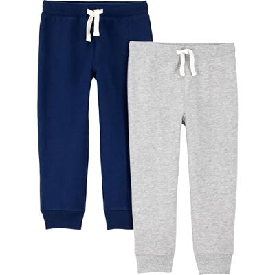 Simple Joys by Carter's Lot de 2 pantalons en polaire pour bébé garçon, Gris chiné/bleu marine, 2 ans Simple Joys by Carter's Lot de 2 pantalons en polaire pour bébé garçon, Gris chiné/bleu marine, 2 ans
