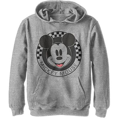 Disney Mickey And Friends Mickey Mouse Checkerboard Circle Boys Sweat à capuche, Gris chiné Athletic, S Disney Mickey And Friends Mickey Mouse Checkerboard Circle Boys Sweat à capuche, Gris chiné Athletic, S