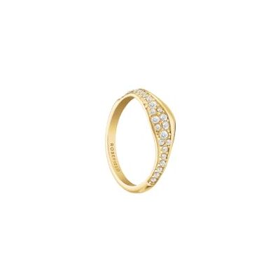 Rosefield Femme 14K Plaqué Or Bague Pavé Vague Rosefield Femme 14K Plaqué Or Bague Pavé Vague