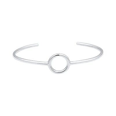Elli Bracelet jonc cercle Geo Minimal Basic Argent 925, 160, Argent sterling, Sans Elli Bracelet jonc cercle Geo Minimal Basic Argent 925, 160, Argent sterling, Sans