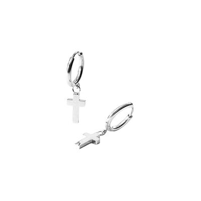 Purelei ® Boucles d'oreilles cross pour homme Créoles en acier inoxydable avec pendentif en forme de croix Plaqué or 18 carats Argent ou or rose Bijou symbolique pour homme au design Purelei ® Boucles d'oreilles cross pour homme Créoles en acier inoxydable avec pendentif en forme de croix Plaqué or 18 carats Argent ou or rose Bijou symbolique pour homme au design