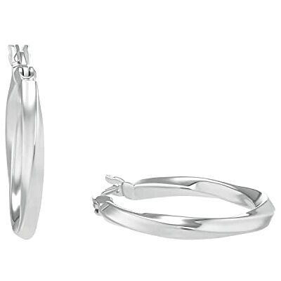 amor Boucles d'Oreilles pour Femme en Argent 925 Créole en Forme Tordu AMR-E0015 amor Boucles d'Oreilles pour Femme en Argent 925 Créole en Forme Tordu AMR-E0015