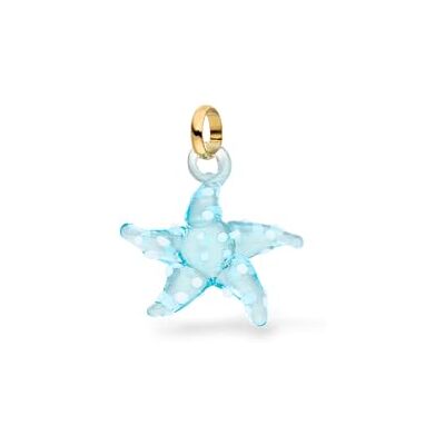 Purelei Breloque en verre en forme d'étoile de mer pour femme Fait à la main Bleu clair avec pois blancs et rouges Pendentif maritime pour colliers et bracelets Purelei Breloque en verre en forme d'étoile de mer pour femme Fait à la main Bleu clair avec pois blancs et rouges Pendentif maritime pour colliers et bracelets