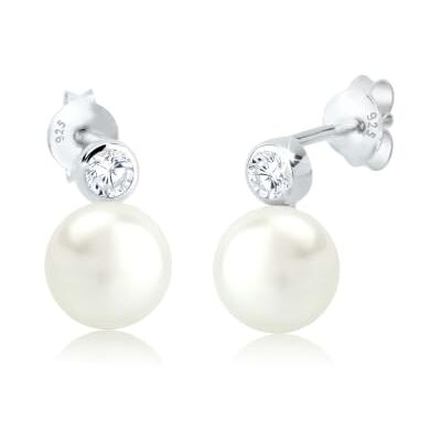 Elli Boucles d'Oreilles Femme Argent 925/1000 Oxyde de Zirconium Perles d'Eau Douce 0306782013 Argenté, Cristal, Zircone cubique Elli Boucles d'Oreilles Femme Argent 925/1000 Oxyde de Zirconium Perles d'Eau Douce 0306782013 Argenté, Cristal, Zircone cubique