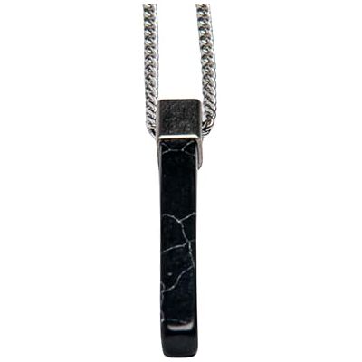 Mercury Collier Homme Argent avec Turquoise Noire Pendentif Carré Collier Minimaliste avec Pierre Noire Design Fait Main Unisize Emballage Cadeau Luxe Mercury Collier Homme Argent avec Turquoise Noire Pendentif Carré Collier Minimaliste avec Pierre Noire Design Fait Main Unisize Emballage Cadeau Luxe