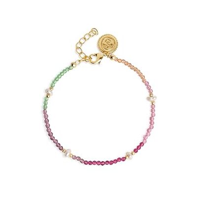 SINGULARU Bracelet Dye Pearls Colors Acier Plaqué Or Bijoux pour femmes SINGULARU Bracelet Dye Pearls Colors Acier Plaqué Or Bijoux pour femmes
