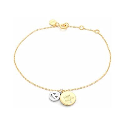 SECRECY. SECRECY Bracelet pour femme en argent sterling 925 or 18 carats, Única, Or jaune, Diamant SECRECY. SECRECY Bracelet pour femme en argent sterling 925 or 18 carats, Única, Or jaune, Diamant