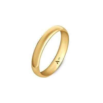 Amberta Allure Unisexe Alliance en Or Jaune 9 Carats: Épaisseur 3.5 mm Taille 57 mm Amberta Allure Unisexe Alliance en Or Jaune 9 Carats: Épaisseur 3.5 mm Taille 57 mm