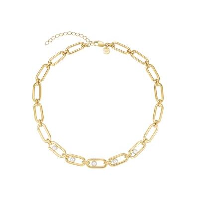 Rosefield Femme 14K Plaqué Or Collier Moderne Perle Maille JNPLG-J1294 Rosefield Femme 14K Plaqué Or Collier Moderne Perle Maille JNPLG-J1294