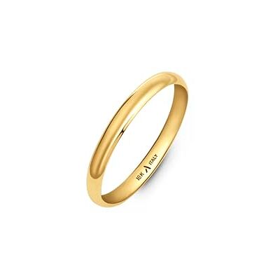 Amberta Alliance de Mariage en Or 18 Carats pour Femme Bague en Or Blanc ou Jaune Simple de Qualité Supérieure Italienne: Bague Or Jaune 2 mm 53.8 Amberta Alliance de Mariage en Or 18 Carats pour Femme Bague en Or Blanc ou Jaune Simple de Qualité Supérieure Italienne: Bague Or Jaune 2 mm 53.8