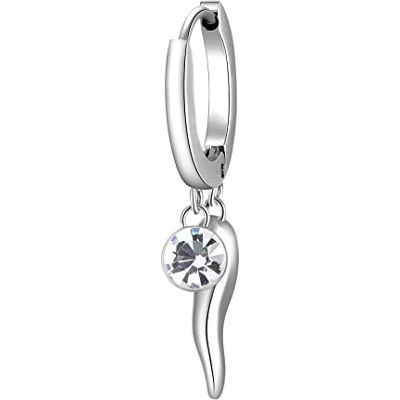 Brosway BHKE030 Boucles d'oreilles à créoles pour femme en acier avec symbole cornet, boucle d'oreille unique pour femme, collection Chakra, 28mm, Acier inoxydable Acier allié, cristaux Brosway BHKE030 Boucles d'oreilles à créoles pour femme en acier avec symbole cornet, boucle d'oreille unique pour femme, collection Chakra, 28mm, Acier inoxydable Acier allié, cristaux