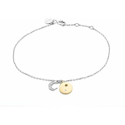 SECRECY. SECRECY Bracelet pour femme en argent sterling 925 or 18 carats, Única, Or jaune, Diamant SECRECY. SECRECY Bracelet pour femme en argent sterling 925 or 18 carats, Única, Or jaune, Diamant