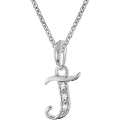 trendor Collier avec pendentif lettre J, argent sterling, 38 cm Collier pour femme avec pendentif en argent sterling, bijou lettre orné de zirconiums cubiques, cadeau trendor Collier avec pendentif lettre J, argent sterling, 38 cm Collier pour femme avec pendentif en argent sterling, bijou lettre orné de zirconiums cubiques, cadeau
