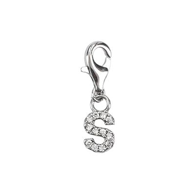 Depesche 11785-033 Charmes Express yourself Pendentif pour colliers et bracelets, lettre S, plaqué argent, comme petit cadeau Depesche 11785-033 Charmes Express yourself Pendentif pour colliers et bracelets, lettre S, plaqué argent, comme petit cadeau