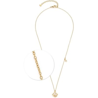JEWELS BY LEONARDO Collier Ciao Satellite • Chaîne courte d'ancre ronde en acier inoxydable doré • Pendentif boule en nacre avec anneau stylisé • 45-50 cm de longueur • Bijou cadeau pour femme • JEWELS BY LEONARDO Collier Ciao Satellite • Chaîne courte d'ancre ronde en acier inoxydable doré • Pendentif boule en nacre avec anneau stylisé • 45-50 cm de longueur • Bijou cadeau pour femme •